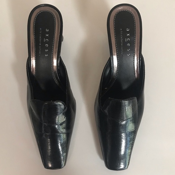 EUC Liz Claiborne Axcess Black MULE Pumps- 6M - Picture 4 of 8